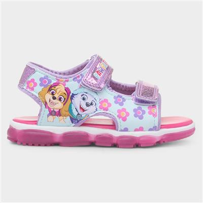 Kids Purple Easy Fasten Light Up Sandal