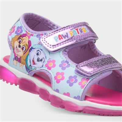Kids Purple Easy Fasten Light Up Sandal