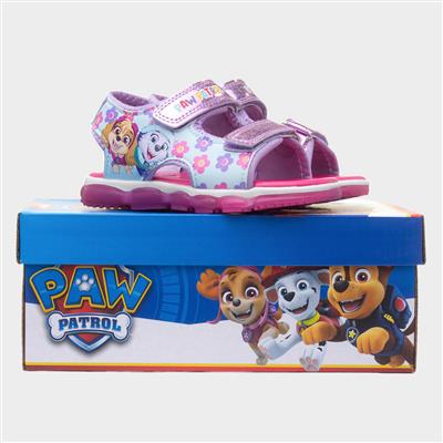 Kids Purple Easy Fasten Light Up Sandal
