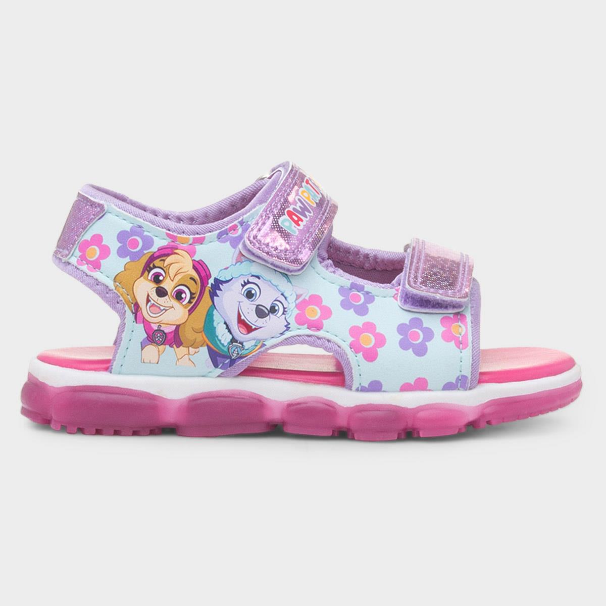 Kids Purple Easy Fasten Light Up Sandal