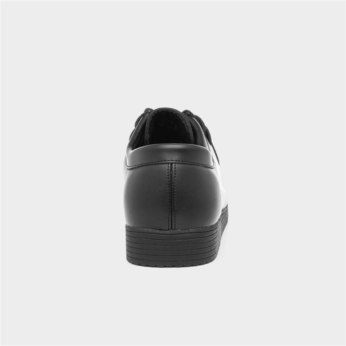 Mens Wallabee Black Coated Leather Shoe
