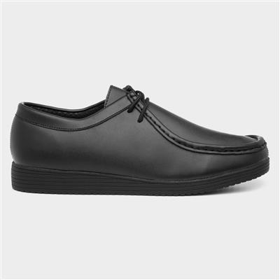 Bailey Mens Leather Lace Up Shoe in Black