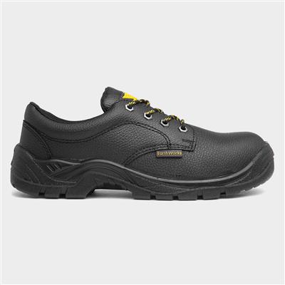 Unisex Black Leather Safety Shoe