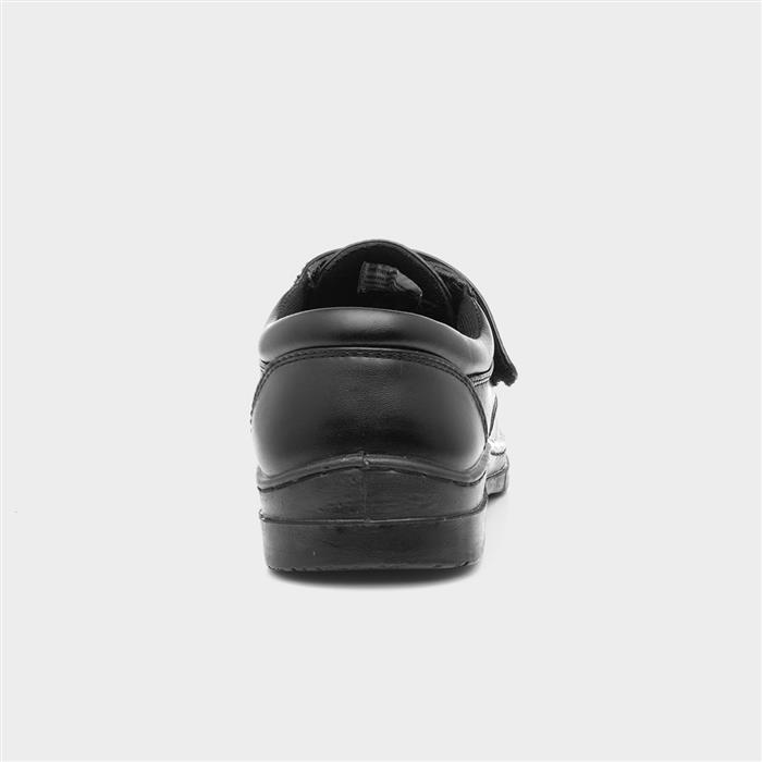 Mens Black Casual Easy Fasten Shoe