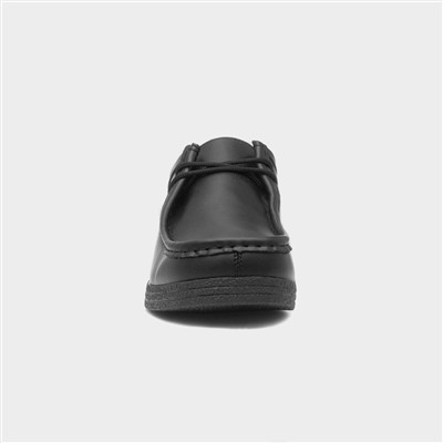 Unisex Wallabee Black Coated Leather Shoe