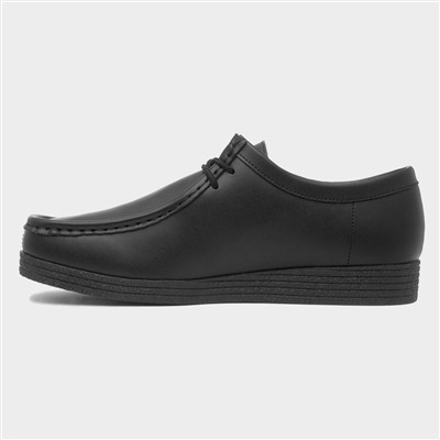 Unisex Wallabee Black Coated Leather Shoe