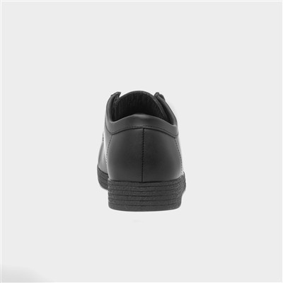 Unisex Wallabee Black Coated Leather Shoe