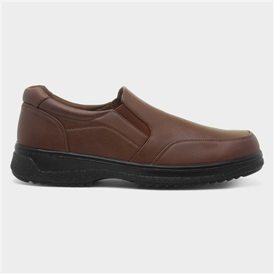 Buster Mens Brown Slip On Shoe
