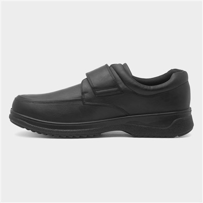Men's Black Casual Easy Fasten Shoe