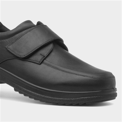 Men's Black Casual Easy Fasten Shoe