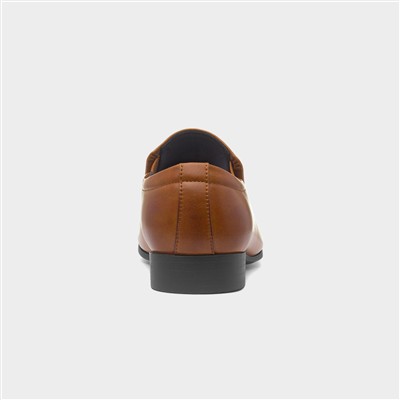 Mens Tan Formal Slip On Square Toe Shoe