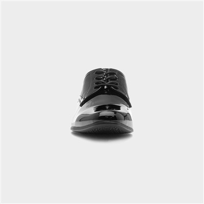 Mens Black Patent Formal Lace Up Shoe
