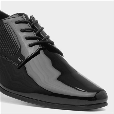 Mens Black Patent Formal Lace Up Shoe