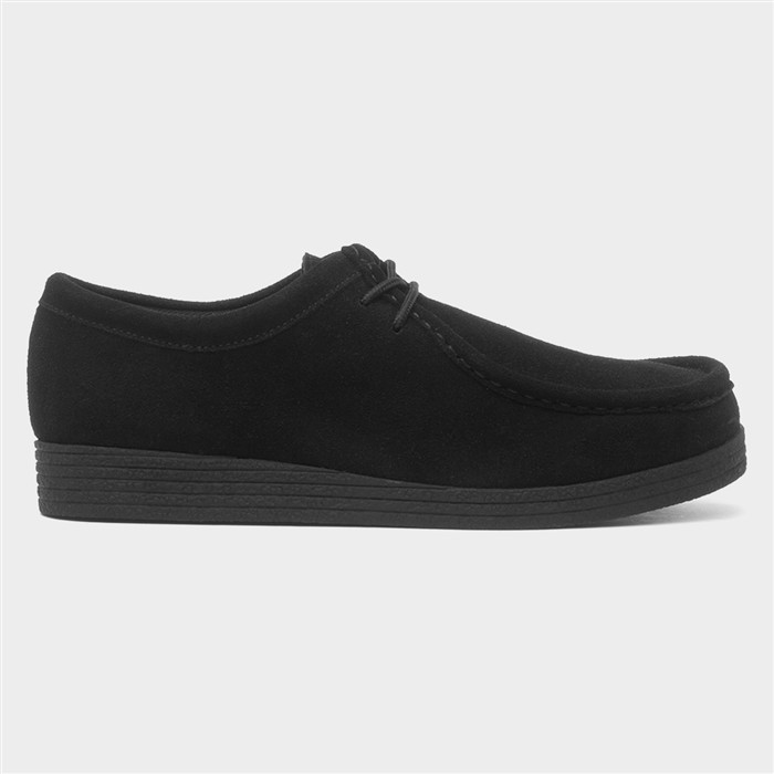 Mens Wallabee Black Suede Lace Up Shoe