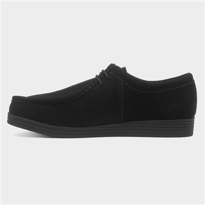 Mens Wallabee Black Suede Lace Up Shoe