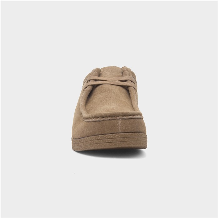 Mens Ecru Wallabee Suede Lace Up Shoe