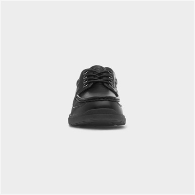 Mens Black Lace Up Flat Shoe