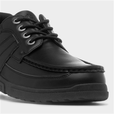 Mens Black Lace Up Flat Shoe