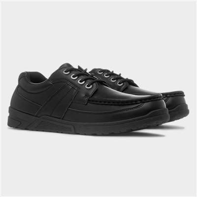 Mens Black Lace Up Flat Shoe