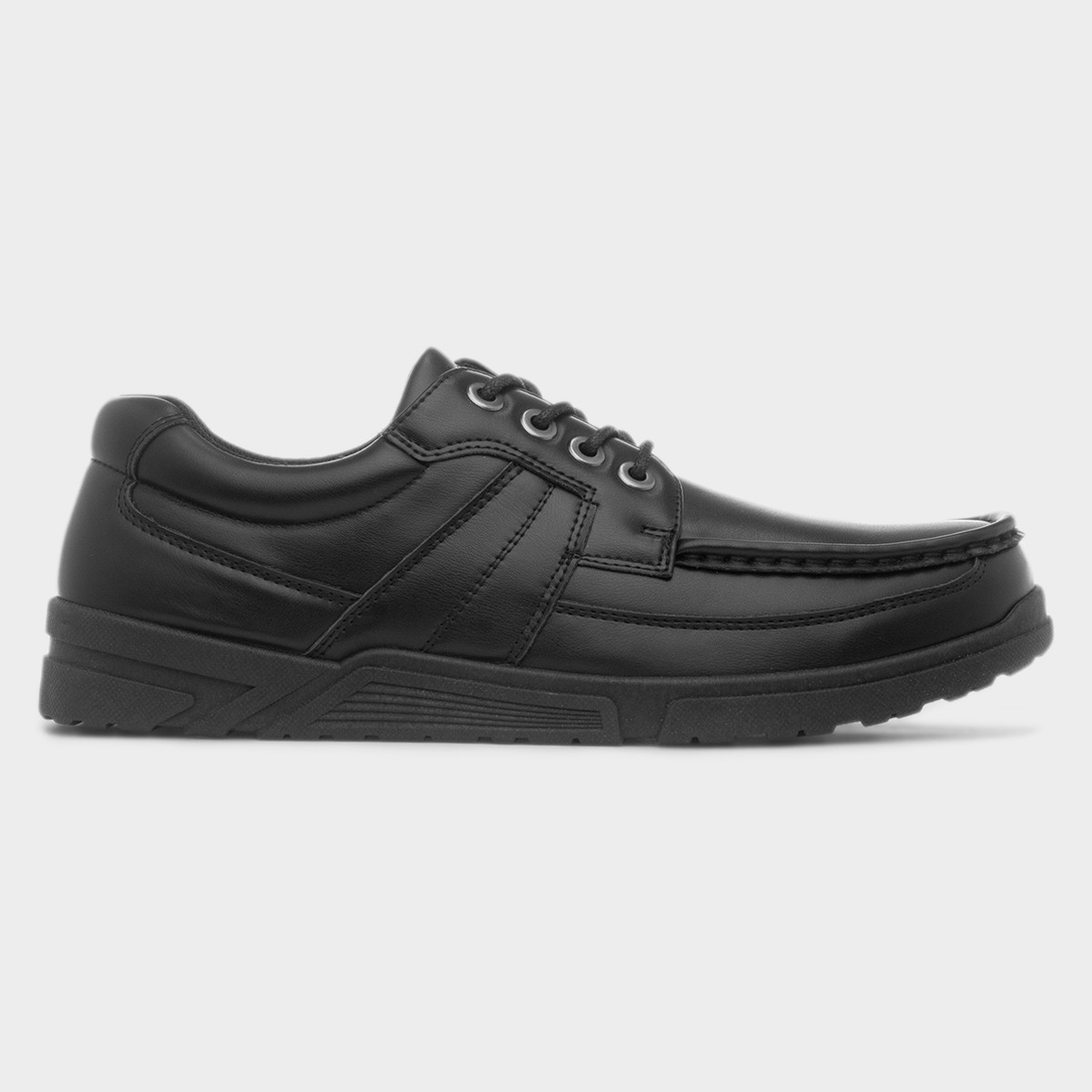 Mens Black Lace Up Flat Shoe