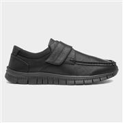 Cushion Walk Greg Mens Black Easy Fasten Shoe (Click For Details)