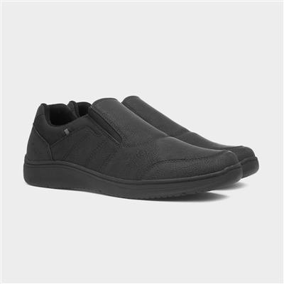 Roland Mens Black Slip On Shoe
