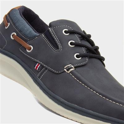 Harlan Mens Navy Boat Shoes