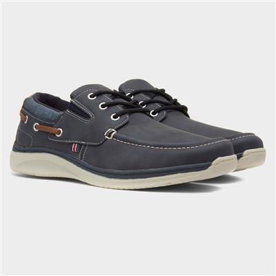 Harlan Mens Navy Boat Shoes