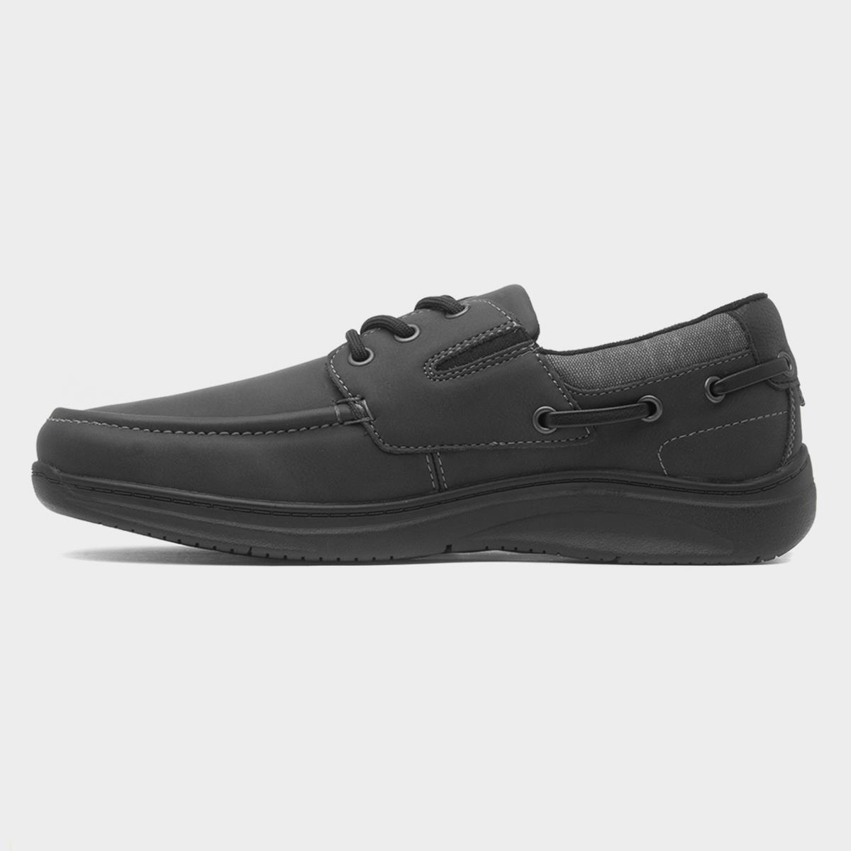 Comfy Steps Harlan Mens Black Boat Shoe-52009 | shoezone