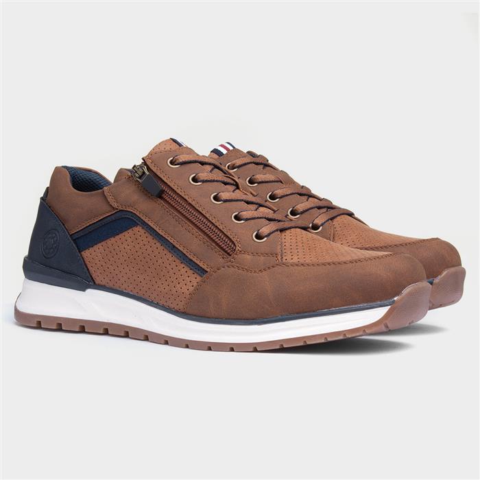 Casey Mens Cognac Brown Lace Up Shoe