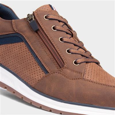 Casey Mens Cognac Brown Lace Up Shoe