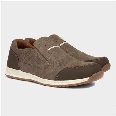 Rob Mens Taupe Slip On Casual Shoe