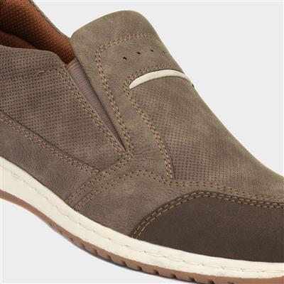 Rob Mens Taupe Slip On Casual Shoe