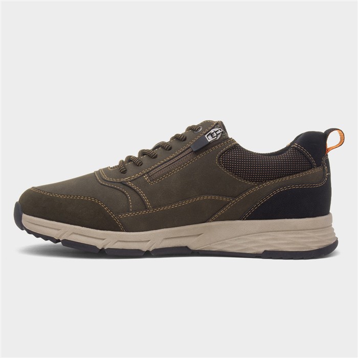 Gordon Mens Dark Olive Casual Shoe