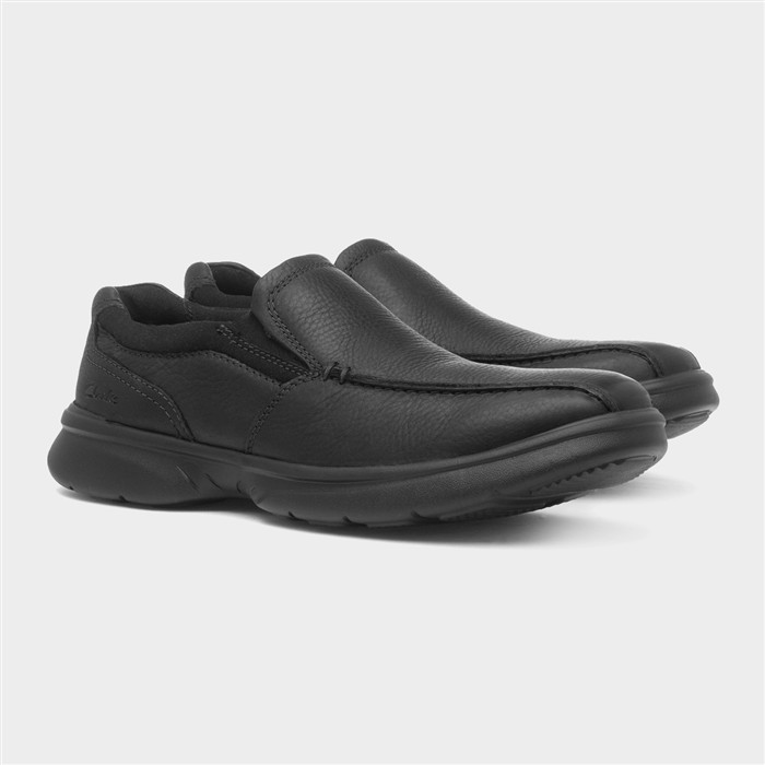 Bradley Step Back Mens Black Leather Shoe
