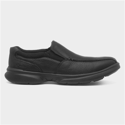 Bradley Step Back Mens Black Leather Shoe