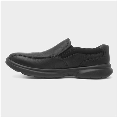 Bradley Step Back Mens Black Leather Shoe
