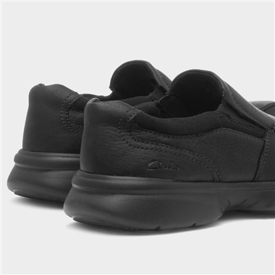 Bradley Step Back Mens Black Leather Shoe