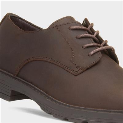 Jerry Mens Brown Leather Casual Shoe