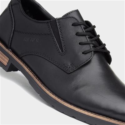 Mens Black Leather Lace Up Shoe