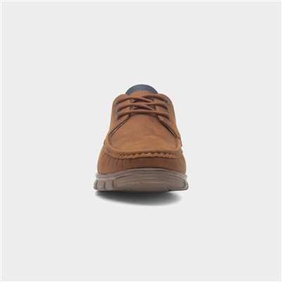 Stephen Mens Dark Tan Boat Shoe