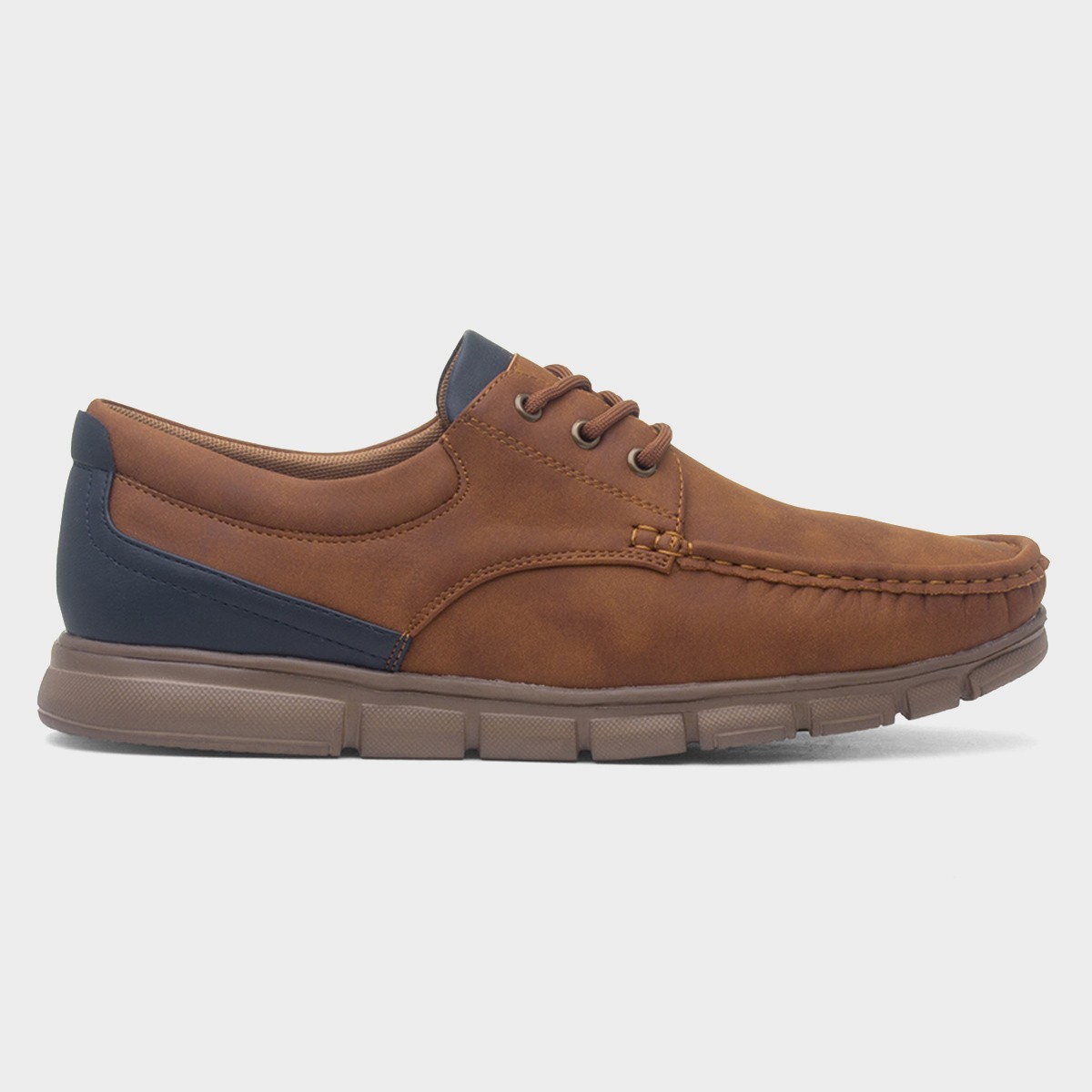 Stephen Mens Dark Tan Boat Shoe