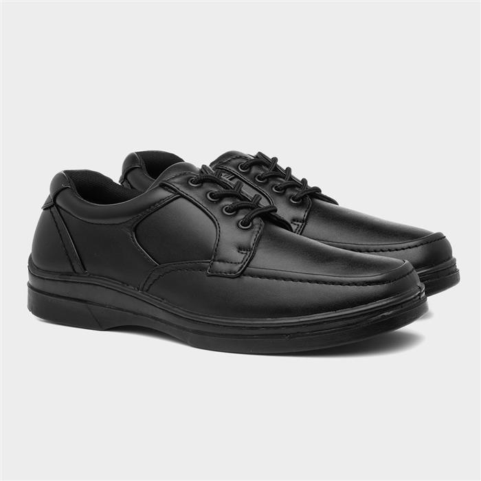 flat black wide fit shoes