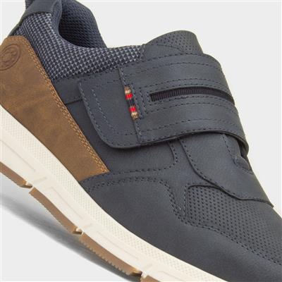 Stephen Mens Navy Easy Fasten Shoe