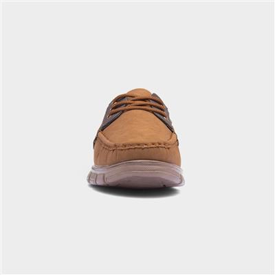 Ant Mens Tan Casual Boat Shoe