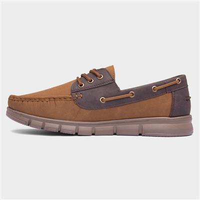 Ant Mens Tan Casual Boat Shoe