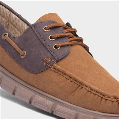 Ant Mens Tan Casual Boat Shoe