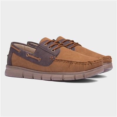Ant Mens Tan Casual Boat Shoe