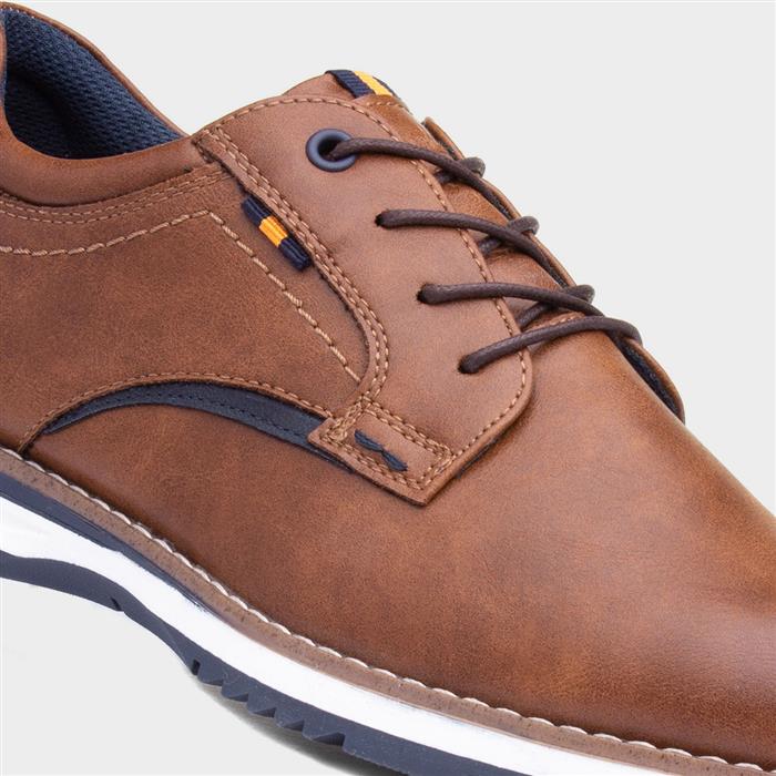 Alfie Mens Brown Lace Up Wide Fit Shoe