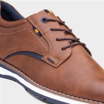 Alfie Mens Cognac Brown Lace Up Shoe